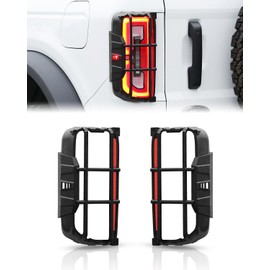 ROADER Tail Light Cover Guards Fit for Ford Bronco 2021 2022 2023 2024, Rear Light Cover Protector Compatible with Ford Bronco Exterior Accessories 2/4 Door, Black (Exclude Bronco Sport)