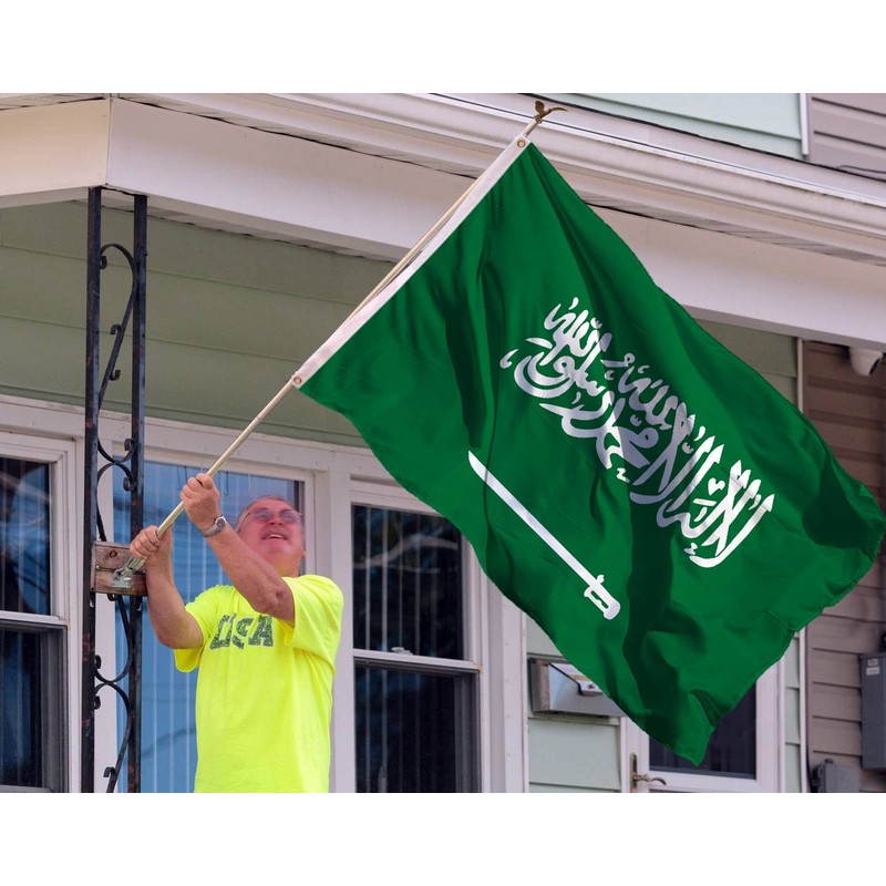 Saudi Arabia Flag 3x5 Ft Outdoor Large, Moderate-Outdoor 100D Polyester,Canvas