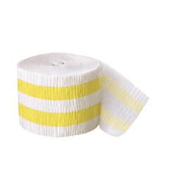 Unique Party 63185 - 30ft Crepe Paper Yellow Striped Party Streamers