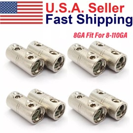 8pcs Wire Coupler Terminal Butt Connector 8 GA Gauge Input and Output Set Screw