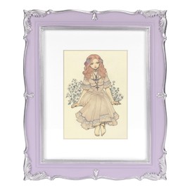 PHAREGE Vintage Picture Frame 8x10 Purple, 8 by 10 Ornate Decorative Antique Frame with Mat for 5x7 Photo, Fancy Matted Frame for Desktop or Wall, Horizontal or Vertical