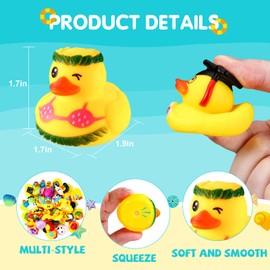 Mikulala 24PCS Rubber Ducks Bath Toys Novelty Ducks Colorful Bath Ducks for Baby Shower Decorations Birthday Party Bag Fillers for Kids Classroom Rewards