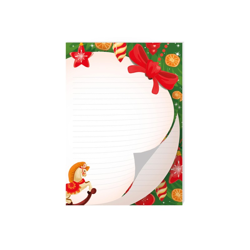 Writing Paper Set A5 Horse Christmas Tree Writing Pad Lined