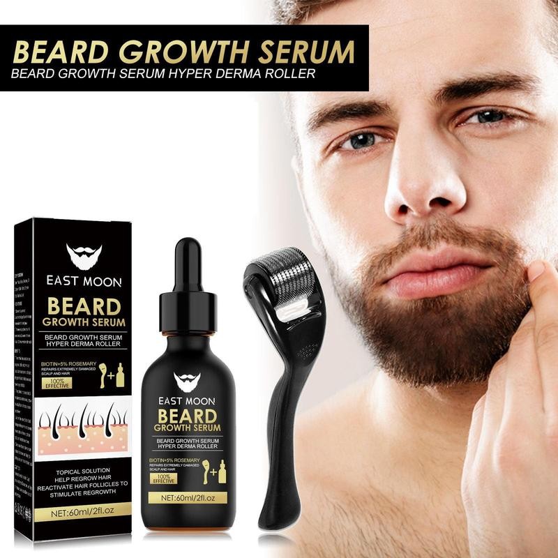 Beard Growth Serum&Beard Massage Derma Roller,Beard Care Nutritional Oil, Making