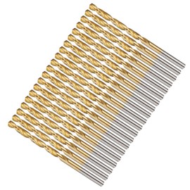 METALLIXITY 3.572mm Drill Bit (9/64") 20Pcs, 4241 High-Speed Steel Straight Shank Titanium Nitride (TiN) Coated 118° for Wood Plastic Iron Copper Aluminum Low Soft Metal