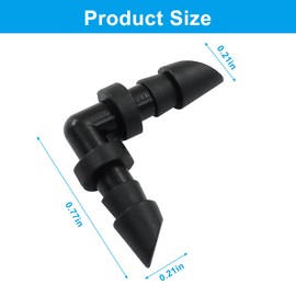 LifCratms 60 Pieces Drip Irrigation Barbed Elbow Fittings, Barbed Connectors 1/4 Inch, Irrigation Elbow for Home Garden Lawn Pipe Supplies or Sprinkler Systems