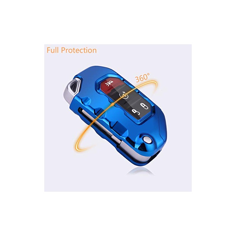 SANRILY 1Pcs Flip Key Fob Case Cover for Jeep Wrangler