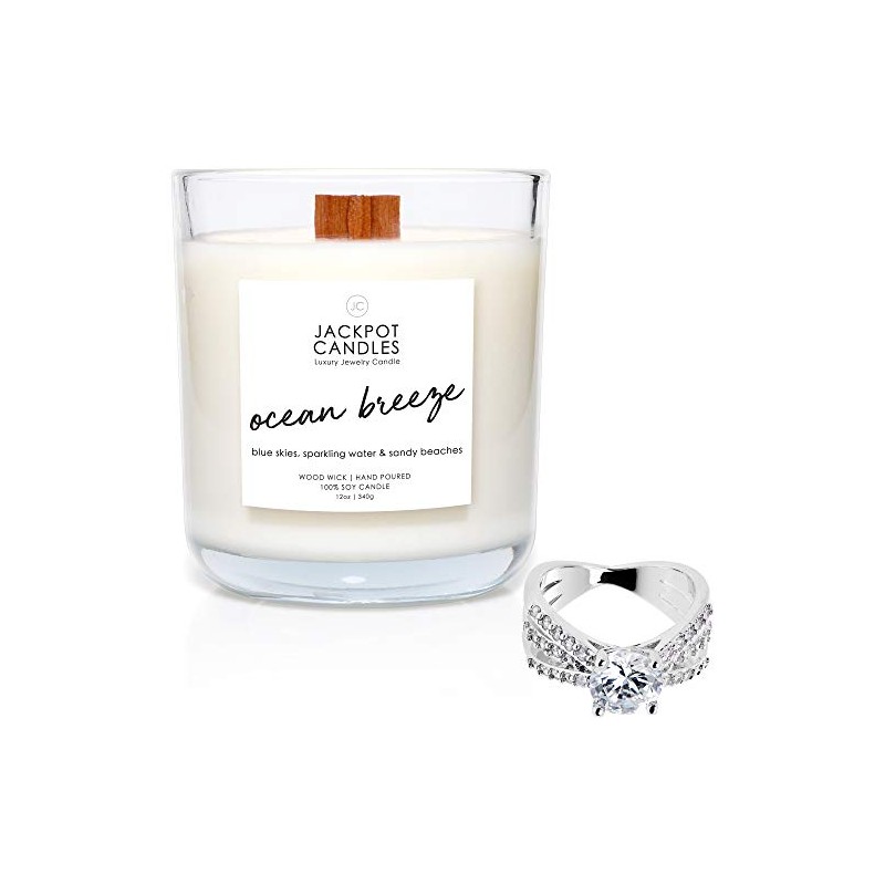 Ocean Breeze Candle with Ring Inside (Surprise Jewelry Valued at