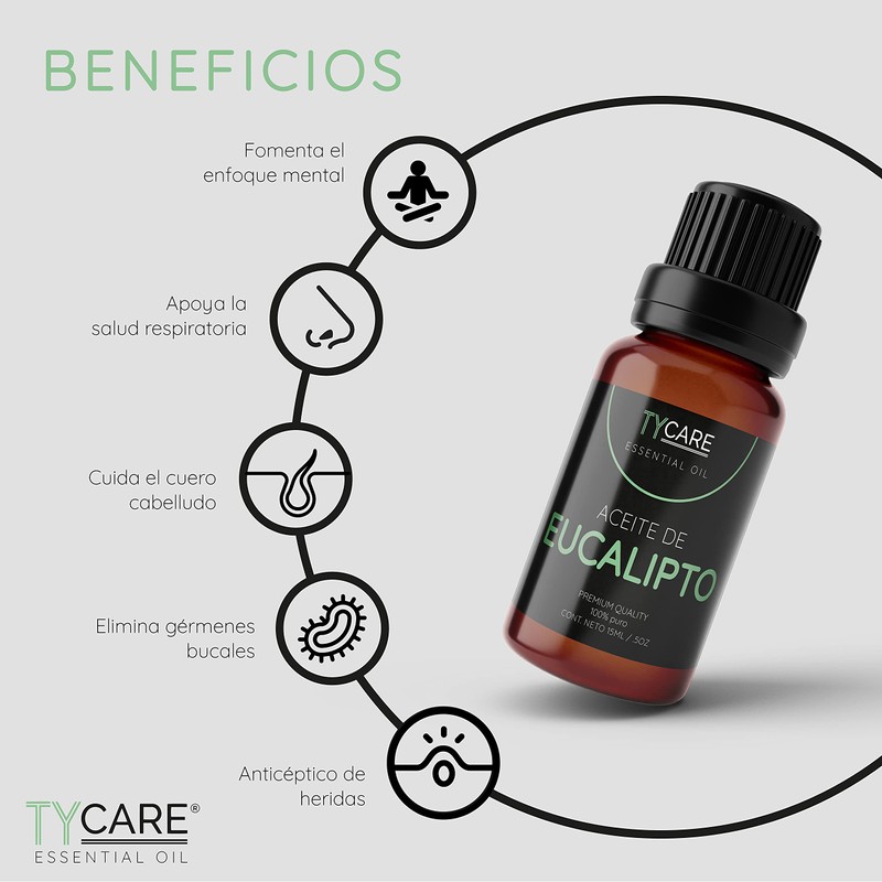 Aceite Esencial de Eucalipto (Eucalyptus Globulus) - 100% PURO PREMIUM