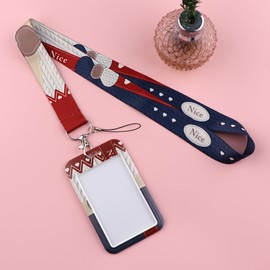 Beemorita Cute ID Lanyard Card Holder for Women Girls for Keys & ID Badge Cool Aesthetic Preppy Keychian Lanyard for School Students for ID Love Heart Notebook Key Lanyard