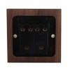 Double Toggle Switch Retro Walnut Wood Wall Mount Panel with