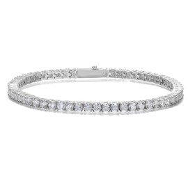 Men's 18K Round Cut Diamond Tennis Chain Real Gold Rhodium Plated Iced Out Prong Setting 5A Cubic Zirconia Tennis Bracelet Necklace For Women Men 3mm 5mm Hip Hop Rapper Jewelry With Gift Box