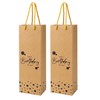 Ssyuysto 2 PCS Birthday Wine Gift Bags Brown Gold Foil
