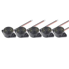 5 PCS Piezo Buzzer, tatoko Buzzer Alarm DC 3-24V Electronic Beep Buzzer 100dB Piezo Alarm Siren Continous Sound for Motorcycle Golf Cart Vehicles Car Alarm