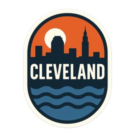 Cleveland Skyline Sticker - Retro Vinyl Decal for Laptops, Water Bottles, and More (2.25" x 3")