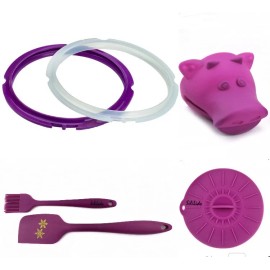 Instant Pot Sililids Instant Pot 3 Qt Set: Seal Ring, Lid, Spatula, Oven mitt, Cleaning Tool - IP 3 Set with 2 Rings