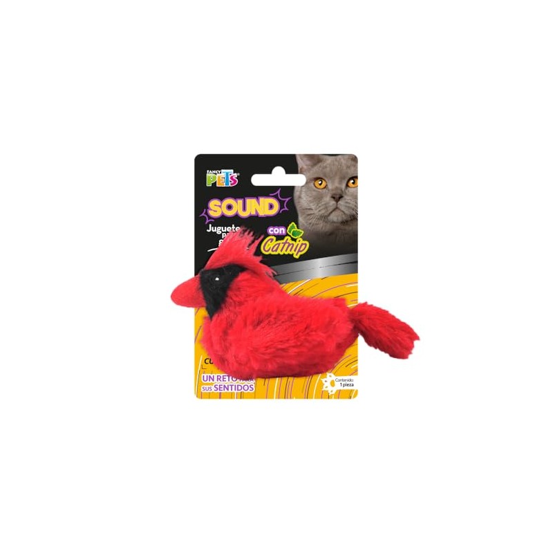 Fancy Pets Juguete para Gatos Sound Cardenal Rojo Adicionado con