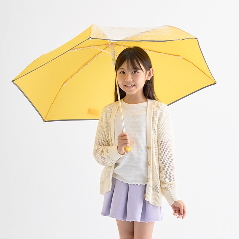 estaa 10357 Kids Folding Umbrella, With Clear Window, Windproof, Plain,