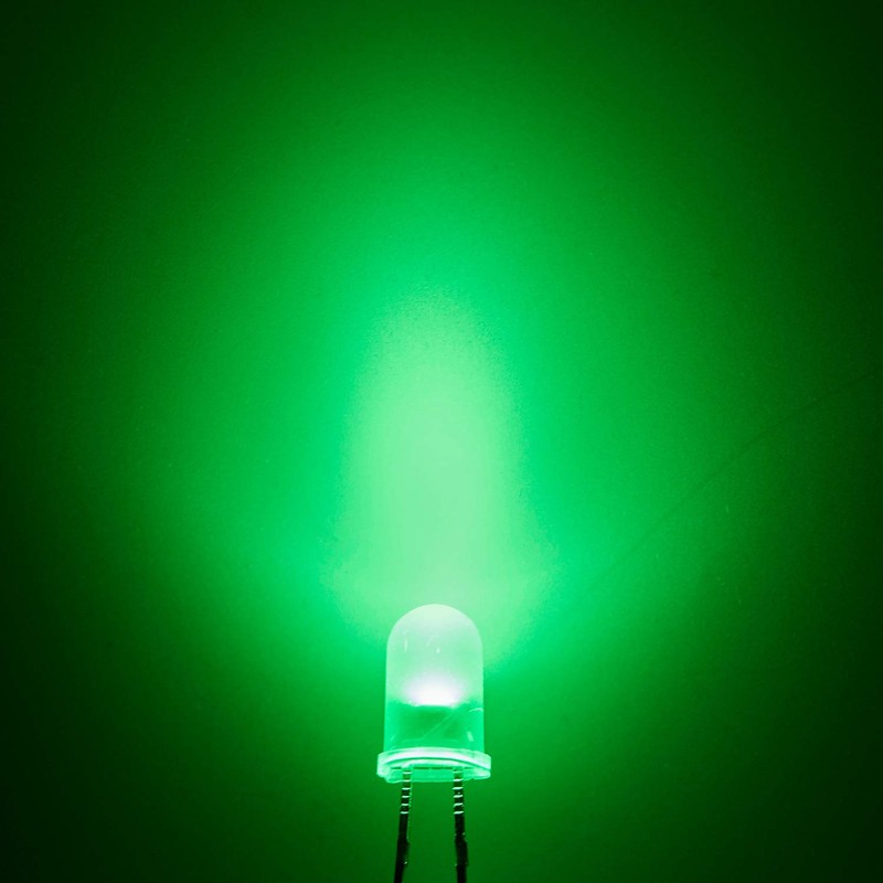 Chanzon 100 pcs 5mm Blinking Green LED Diode Lights 1.5Hz