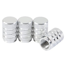 LIANHATA タイヤエアバルブキャップ 4個セット タイヤ ホイール エアーバルブ キャップ カバー 車 自動車 バイク オートバイ 交換 ドレスアップパーツ 防水 腐食防止 高耐久 (シルバー)