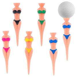 LACHT 6 Pieces Golf Tees Funny Lady Bikini 76 mm / 3 Inch Funny Golf Tees Girls Golf Tees Women's Golf Tees Plastic Golf Tees for Men Women Golf Training Golf Accessories Golf Practice