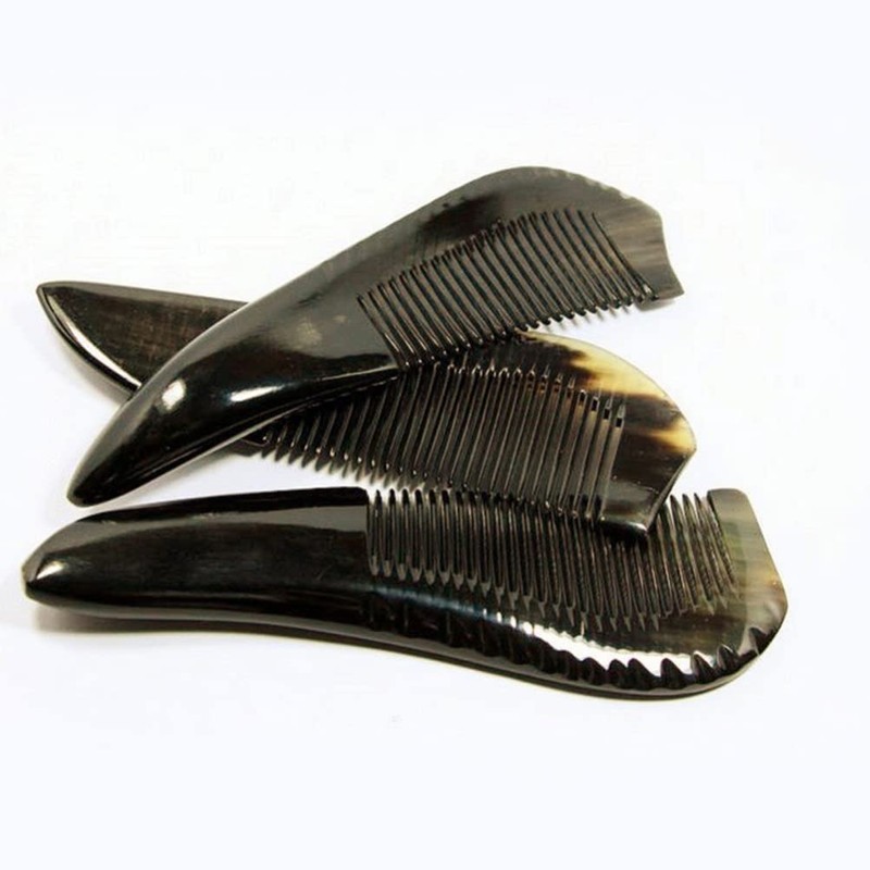 EXCEART Handmade Ox Horn Massage Comb Anti-static Fine Teeth Pocket