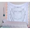 raajsee Grey Mandala Tapestry Bedroom Aesthetic - Indie Wall Tapestry