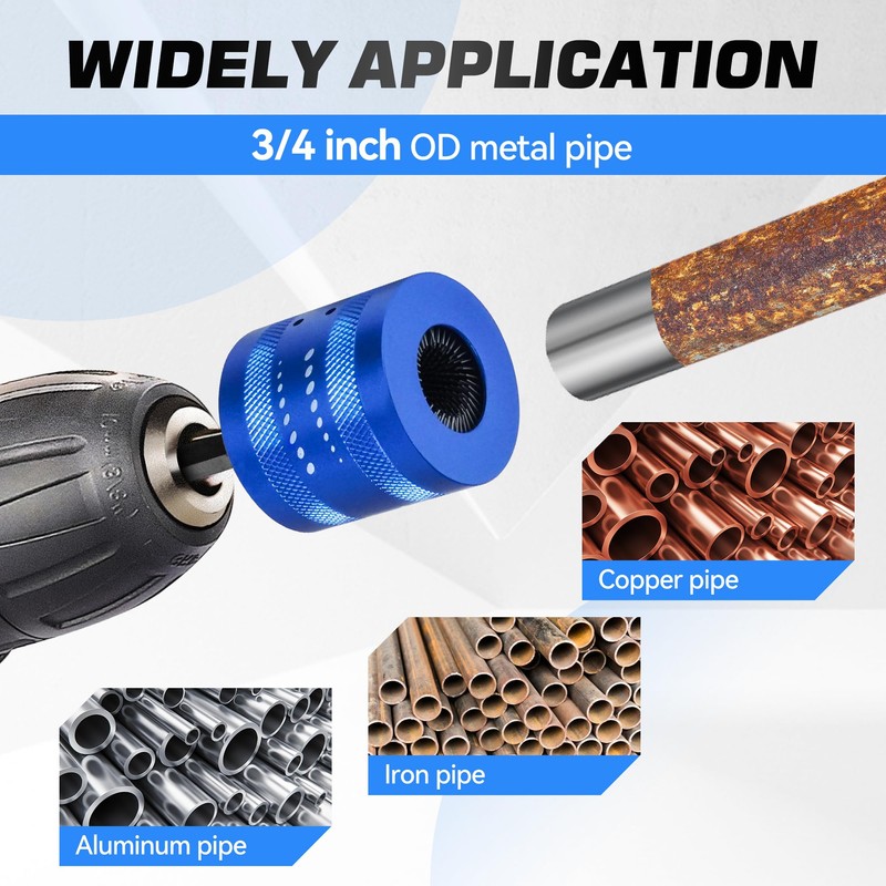 3/4" Copper Pipe Cleaner with Replaceable Blades, Plumbing Tool for