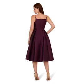 Adrianna Papell Women's Mikado Midi Dress, Pinot Noir