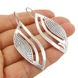 Threader Solid 925 Sterling Silver Curved Drop Earrings