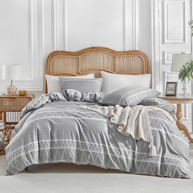 Lekesky Grey Single Duvet Cover Set Bedding Sets - Bohemian