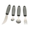 4pcs Adaptive Utensils Knife Fork Spoons Weighted Wide Handles Grey