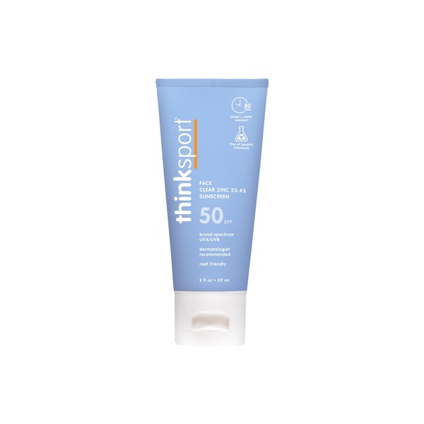 THINK Thinksport Mineral Sunscreen, SPF 50 Clear Zinc Oxide Sunscreen,