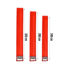 Starpro Martial Arts Grading Belt| 7 Stitch Cotton | 9 Colours | Lightweight design for Karate Judo Taekwondo Training and Competition|240cm 280cm 320cm