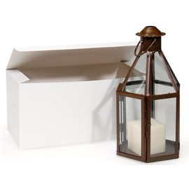 Pack Of 50, Gloss White Gift Box W/Light Gray / White Interiors - 1 Piece Box Solid 15 X 7 X 7" Made In USA