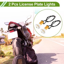 HOPESPANNER 2 Pcs License Plate Light LED Tag Lamp for Car Motorcycle Waterproof Yellow License Plate Light