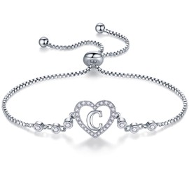 Desimtion Initial Heart Letter C Bracelets for Women Teen Girls, Birthday Year Old Girls Jewelry Christmas Gifts for Teenage Girls Daughter Granddaughter