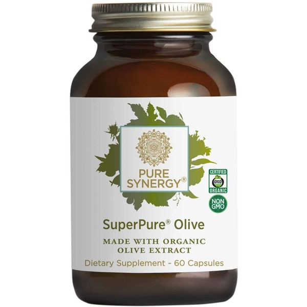 Pure Synergy SuperPure Olive Extract | 60 Capsules | Made with Organic Ingredients | Non-GMO | Vegan | with Olive Oil Extract and Olive Leaf Extract
