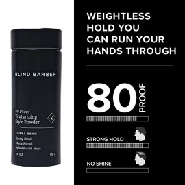 Blind Barber 80 Proof Texture Powder - Hair Styling Powder for Men - Build Weightless Volume - Medium-to-Strong Hold + Matte Look - Easy to Use - For All Hair Types (.5 Ounce)