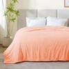 BEDELITE Jacquard Fleece Blanket Peach Pink 90x90IN
