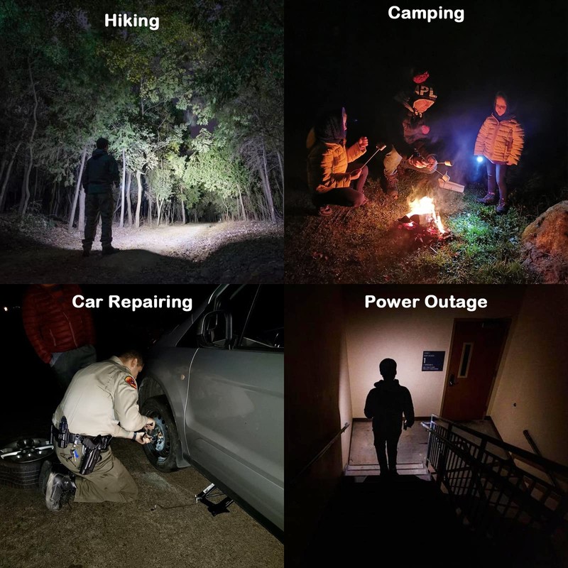 Souyos Upgraded Red Flashlight Powerful White & Red Light, Zoom