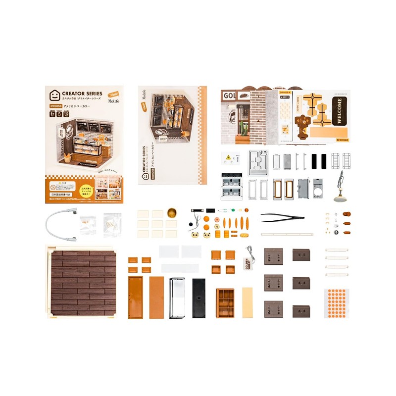 Makurundo ® Robotime DIY Miniature House Creator Series (American Bakery)