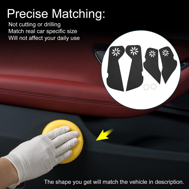 X AUTOHAUX Leather Car Door Anti Kick Pad Sticker for