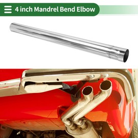 Motoforti 4" OD Straight Tubing Mandrel Tube Pipe 48" Length T304 Stainless Steel Universal Fit Piping Silver Tone