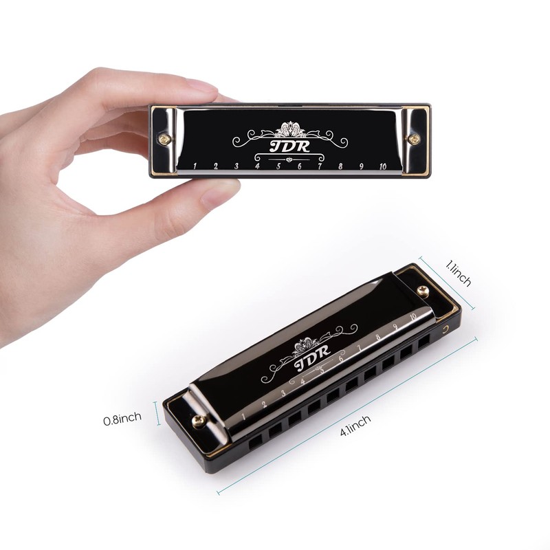 JDR Harmonica C, Blues armonica Key of C 10 Hole