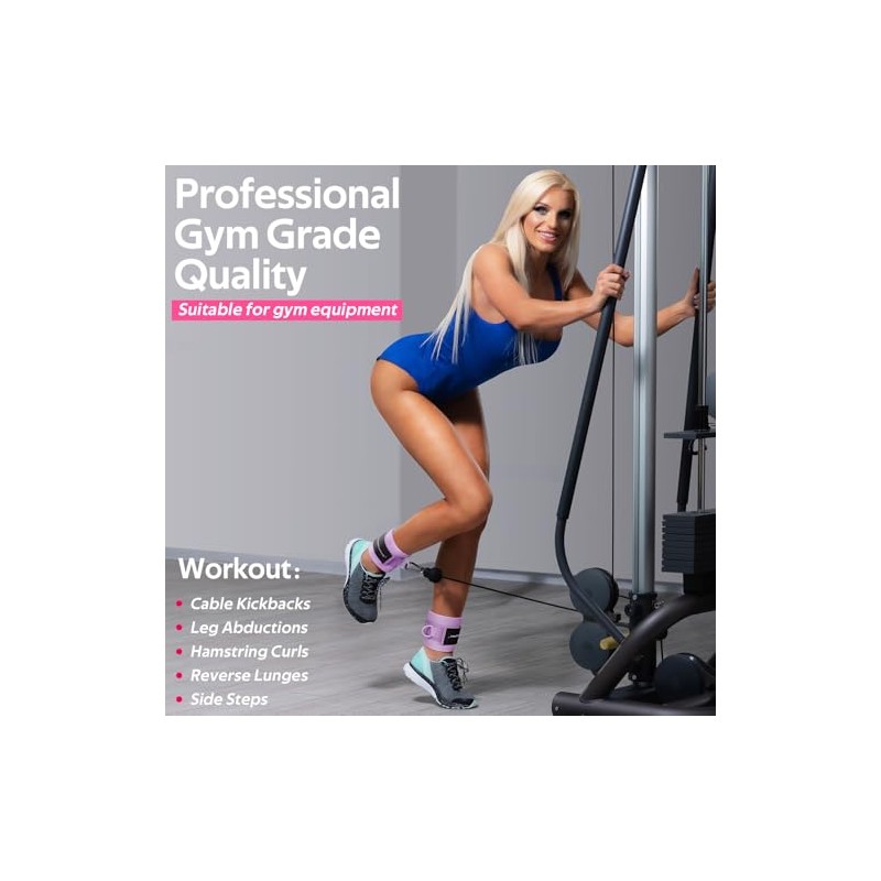 RENRANRING Ankle Resistance Bands with Cuffs, Exercise Bands for Legs