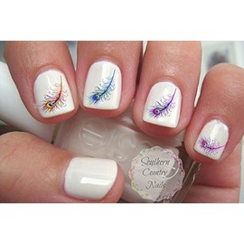 Peacock Feather Nail Art Decals