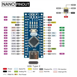 OSOYOO 3pcs LGT Nano for Arduino Nano Compatible with ATmega328p Chip Nano Board with USB-C Interface