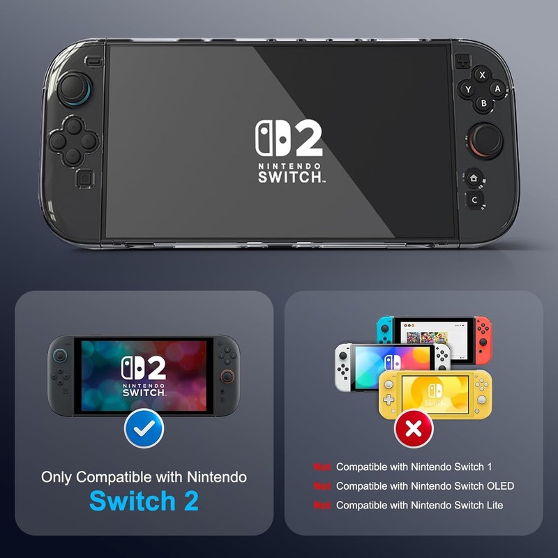 Switch2 スプリットケース 透明TPU NS2 ゲーミングコンソール保護カバー 落下と傷に強いフルカバーデザイン Joy-Con対応 取り外し可能 冷却穴位置 　分体式設計