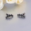 CiNily Ear Crawler Earrings with Black Cubic Zircon, 14K Black